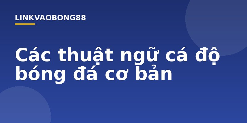 Các thuật ngữ cá độ bóng đá cơ bản